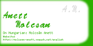 anett molcsan business card